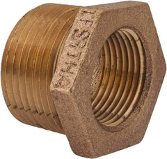 Merit Brass - Class 125, 1 x 3/4" Internal Pipe, Lead Free Brass Hex Bushing - MNPT x FNPT - Eagle Tool & Supply