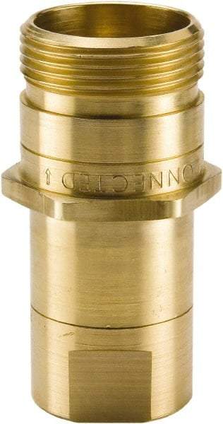 Parker - 1 NPTF Brass Hydraulic Hose Female Pipe Thread Nipple - 3,000 psi, 50 GPM - Eagle Tool & Supply