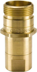Parker - 1 NPTF Brass Hydraulic Hose Female Pipe Thread Nipple - 3,000 psi, 50 GPM - Eagle Tool & Supply