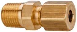 Parker - 3/16" OD, Brass Tank Fitting - 400 Max Working psi, -65 to 250°F, Comp x MNPT Ends - Eagle Tool & Supply
