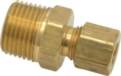 Parker - 1/4" OD, Brass Male Connector - 300 Max Working psi, -65 to 250°F, Comp x MNPT Ends - Eagle Tool & Supply