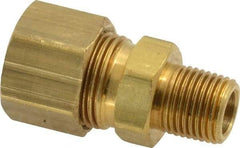 Parker - 3/8" OD, Brass Male Connector - 200 Max Working psi, -65 to 250°F, Comp x MNPT Ends - Eagle Tool & Supply