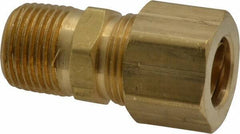 Parker - 1/2" OD, Brass Male Connector - 200 Max Working psi, -65 to 250°F, Comp x MNPT Ends - Eagle Tool & Supply