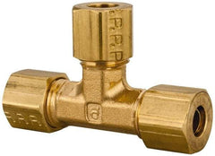 Parker - 1/4" OD, Brass Union Tee - 300 Max Working psi, -65 to 250°F, Comp x Comp x Comp Ends - Eagle Tool & Supply