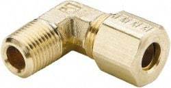 Parker - 5/16" OD, Brass Male Elbow - 300 Max Working psi, -65 to 250°F, Comp x MNPT Ends - Eagle Tool & Supply