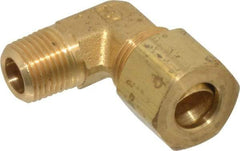 Parker - 5/16" OD, Brass Male Elbow - 300 Max Working psi, -65 to 250°F, Comp x MNPT Ends - Eagle Tool & Supply