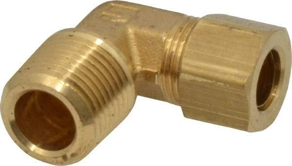 Parker - 3/8" OD, Brass Male Elbow - 200 Max Working psi, -65 to 250°F, Comp x MNPT Ends - Eagle Tool & Supply