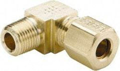 Parker - 7/16" OD, Brass Male Elbow - 200 Max Working psi, -65 to 250°F, Comp x MNPT Ends - Eagle Tool & Supply