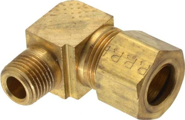 Parker - 3/8" OD, Brass Male Elbow - 200 Max Working psi, -65 to 250°F, Comp x MNPT Ends - Eagle Tool & Supply