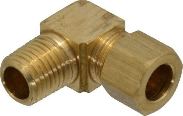 Parker - 3/8" OD, Brass Male Elbow - 200 Max Working psi, -65 to 250°F, Comp x MNPT Ends - Eagle Tool & Supply