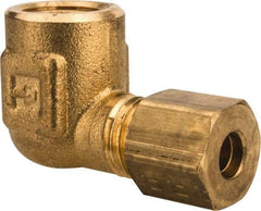 Parker - 3/16" OD, Brass Female Elbow - 400 Max Working psi, -65 to 250°F, Comp x FNPT Ends - Eagle Tool & Supply