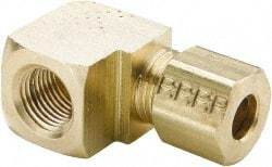 Parker - 1/4" OD, Brass Female Elbow - 300 Max Working psi, -65 to 250°F, Comp x FNPT Ends - Eagle Tool & Supply