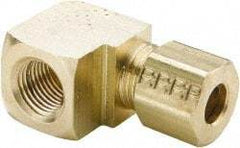 Parker - 1/4" OD, Brass Female Elbow - 300 Max Working psi, -65 to 250°F, Comp x FNPT Ends - Eagle Tool & Supply