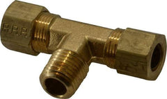 Parker - 3/8" OD, Brass Male Branch Tee - 200 Max Working psi, -65 to 250°F, Comp x Comp x MNPT Ends - Eagle Tool & Supply