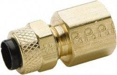 Parker - 1/2" OD, Brass Female Connector - 150 Max Working psi, 0 to 150°F, Comp x FNPT Ends - Eagle Tool & Supply