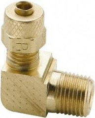 Parker - 1/4" OD, Brass Male Elbow - 150 Max Working psi, 0 to 150°F, Comp x MNPT Ends - Eagle Tool & Supply