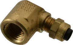 Parker - 1/4" OD, Brass Female Elbow - 150 Max Working psi, 0 to 150°F, Comp x FNPT Ends - Eagle Tool & Supply