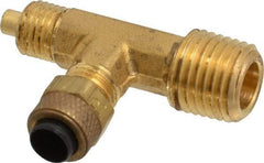 Parker - 1/4" OD, Brass Male Run Tee - 150 Max Working psi, 0 to 150°F, Comp x MNPT x Comp Ends - Eagle Tool & Supply
