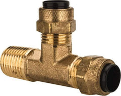 Parker - 3/8" OD, Brass Male Run Tee - 150 Max Working psi, 0 to 150°F, Comp x MNPT x Comp Ends - Eagle Tool & Supply