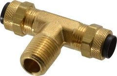 Parker - 3/8" OD, Brass Male Branch Tee - 150 Max Working psi, 0 to 150°F, Comp x Comp x MNPT Ends - Eagle Tool & Supply