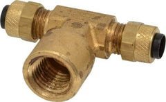 Parker - 1/4" OD, Brass Female Branch Tee - 150 Max Working psi, 0 to 150°F, Comp x Comp x FNPT Ends - Eagle Tool & Supply