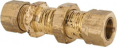 Parker - 3/8" OD, Brass Bulkhead Union - 1,000 Max Working psi, -65 to 250°F, Comp x Comp Ends - Eagle Tool & Supply
