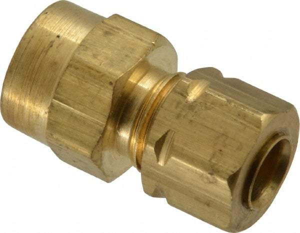 Parker - 1/4" OD, Brass Female Connector - 1,400 Max Working psi, -65 to 250°F, Comp x FNPT Ends - Eagle Tool & Supply