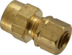 Parker - 1/4" OD, Brass Female Connector - 1,400 Max Working psi, -65 to 250°F, Comp x FNPT Ends - Eagle Tool & Supply