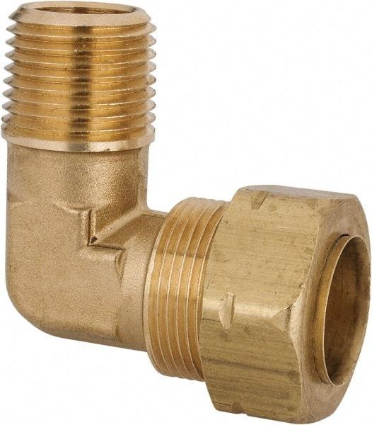 Parker - 3/4" OD, Brass Male Elbow - 550 Max Working psi, -65 to 250°F, Comp x MNPT Ends - Eagle Tool & Supply