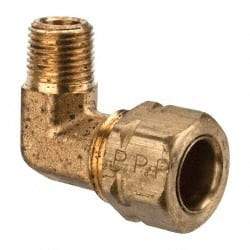 Parker - 3/8" OD, Brass Male Elbow - 1,000 Max Working psi, -65 to 250°F, Comp x MNPT Ends - Eagle Tool & Supply