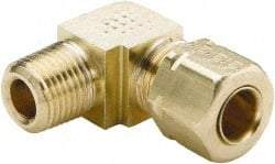 Parker - 3/8" OD, Brass Male Elbow - 1,000 Max Working psi, -65 to 250°F, Comp x MNPT Ends - Eagle Tool & Supply