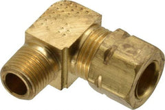 Parker - 5/16" OD, Brass Male Elbow - 1,200 Max Working psi, -65 to 250°F, Comp x MNPT Ends - Eagle Tool & Supply