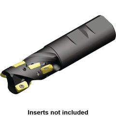 Kennametal - 25mm Cut Diam, 36.38mm Max Depth of Cut, 25mm Shank Diam, 103mm OAL, Indexable Square Shoulder Helical End Mill - ED.T 10T3.. Inserts, Weldon Shank, 0° Lead Angle, Through Coolant, Series Mill 1-10 - Eagle Tool & Supply
