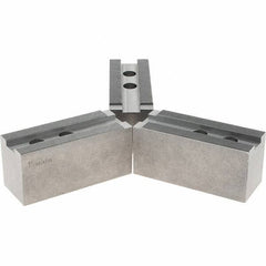 Abbott Workholding Products - 1.5mm x 60° Serrated Attachment, Square Soft Lathe Chuck Jaw - 3 Jaws, Steel, 1.6929" Btw Mount Hole Ctrs, 6-1/2" Long x 2-1/2" Wide x 3" High, 1.0039" Groove, 0.7874" & 20mm Fastener - Eagle Tool & Supply