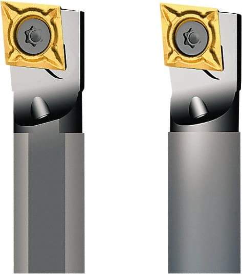 Seco - 10mm Min Bore Diam, 125mm OAL, 8mm Shank Diam, A-SCLC Indexable Boring Bar - 12mm Max Bore Depth, CC.. 0602.. Insert, Screw Holding Method - Eagle Tool & Supply
