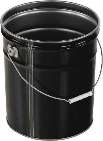 Vestil - 5 Gal Black Steel Pail - 13-3/8" High - Eagle Tool & Supply