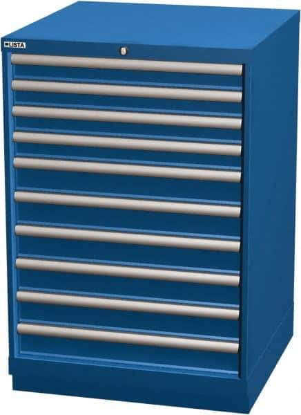 LISTA - 10 Drawer, Modular Storage Cabinet - Steel, 28-1/4" Wide x 28-1/2" Deep x 41-3/4" High, Blue - Eagle Tool & Supply
