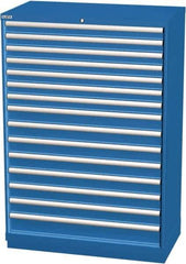 LISTA - 15 Drawer, Modular Storage Cabinet - Steel, 40-1/4" Wide x 22-1/2" Deep x 59-1/2" High, Blue - Eagle Tool & Supply