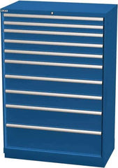 LISTA - 10 Drawer, Modular Storage Cabinet - Steel, 40-1/4" Wide x 22-1/2" Deep x 59-1/2" High, Blue - Eagle Tool & Supply