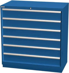 LISTA - 6 Drawer, Modular Storage Cabinet - Steel, 40-1/4" Wide x 22-1/2" Deep x 41-3/4" High, Blue - Eagle Tool & Supply