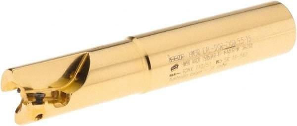 Iscar - 1" Cut Diam, 0.531" Max Depth of Cut, 1" Shank Diam, 5-1/2" OAL, Indexable Square Shoulder End Mill - Cylindrical Shank, 90° Lead Angle, Through Coolant, Series Helialu - Eagle Tool & Supply