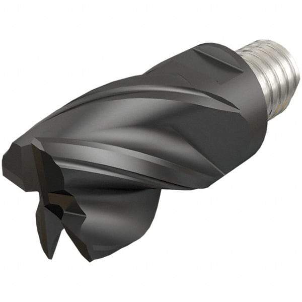 Iscar - MM EC Grade IC908 Carbide End Milling Tip Insert - TiAlN Finish, 4 Flutes, 12.7mm Cutting Diam, 9.5mm Depth of Cut, 16.5mm Extension, 38° Helix - Eagle Tool & Supply