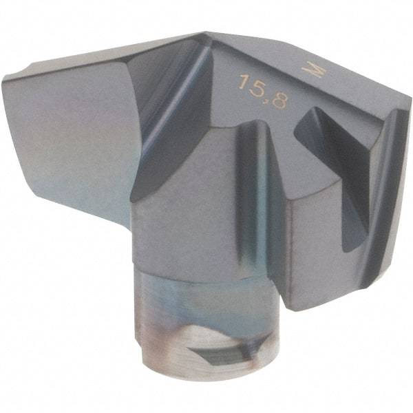 Iscar - Series ICM, 15.8mm Diam Grade IC908 140° Replaceable Drill Tip - Carbide, TiAlN Finish, 15 Seat Size - Eagle Tool & Supply