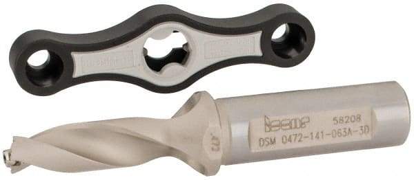 Iscar - 0.472 to 0.508" Diam, 3xD, 1.41" Max Depth, 5/8" Shank Diam, 3.97" OAL, Replaceable Tip Drill - IDK, IDM, IDN, IDP Insert, DSM Toolholder, Series ChamDrillJet - Eagle Tool & Supply