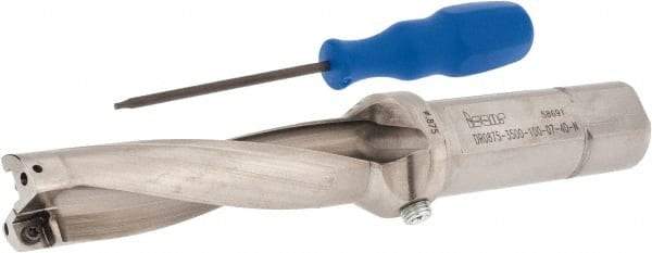 Iscar - 3-1/2" Max Drill Depth, 4xD, 7/8" Diam, Indexable Insert Drill - 1" Shank Diam, Whistle Notch Shank - Eagle Tool & Supply