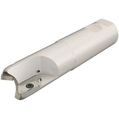 Iscar - 1" Cut Diam, 0.807" Max Depth of Cut, 1" Shank Diam, 5.3" OAL, Indexable Square Shoulder End Mill - Weldon Shank, 90° Lead Angle, Through Coolant, Series Helialu - Eagle Tool & Supply
