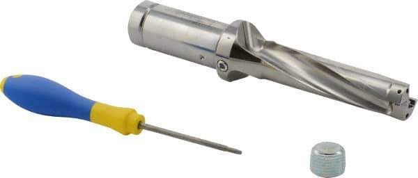 Iscar - 4" Max Drill Depth, 4xD, 1" Diam, Indexable Insert Drill - 1-1/4" Shank Diam, Whistle Notch Shank - Eagle Tool & Supply