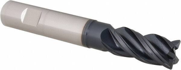Iscar - 3/4", 4 Flute, Single End, Solid Carbide, Corner Chamfer End Mill - 5" OAL, 38° Helix, Right Hand Flute, 1-1/2" LOC, Right Hand Cut - Eagle Tool & Supply