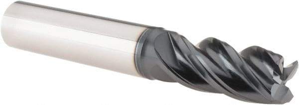 Iscar - 5/8", 4 Flute, Single End, Solid Carbide, Corner Chamfer End Mill - 4" OAL, 38° Helix, Right Hand Flute, 1-1/4" LOC, Right Hand Cut - Eagle Tool & Supply