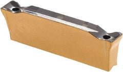 Iscar - DGNC3102 IC808 Grade, 0.122" Cutting Width, Carbide Cutoff Insert - Neutral Lead Angle, 0.0079" Cnr Rad, TiAlN/AlTiN/TiN Coated, Double End - Eagle Tool & Supply